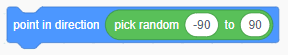 Scratch: Point in direction pick random